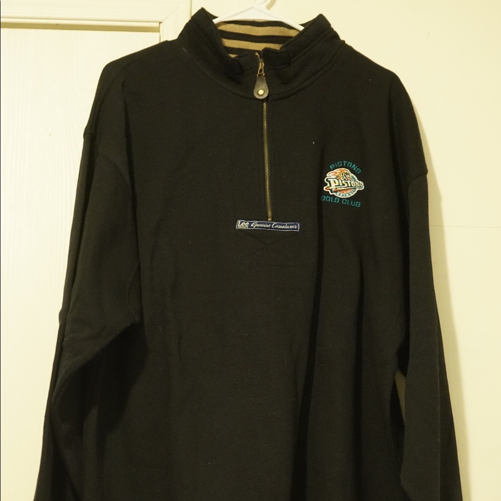 Lee Sport Detroit Pistons Quarter Zip Sweater